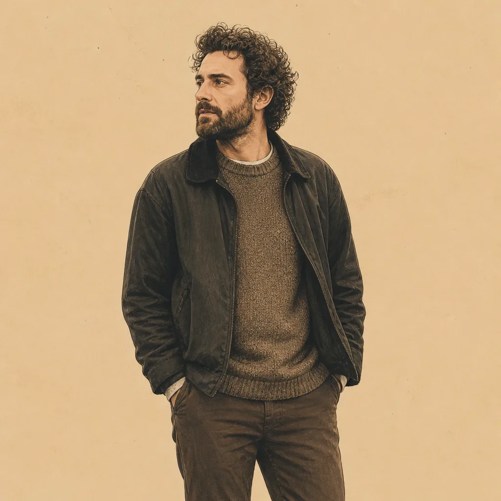Illustrated portrait of Diego, an engine engineer in Lisbon